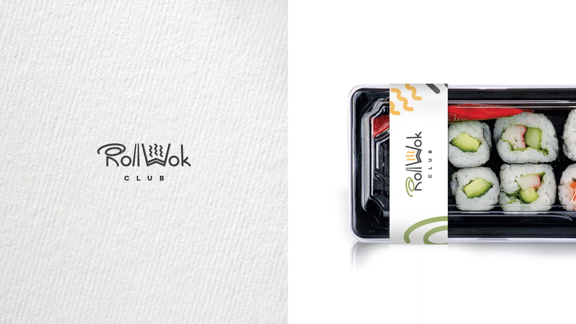 Разработка наклеек для суши-бара «Roll Wok Club» в Новой Ладоге